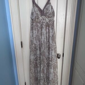 Soft Surroundings Tan and White Patterned Sleeveless Dress -SO Soft!!!